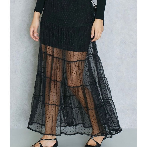 Mesh Polka Dot Skirt - Picture 3 of 3